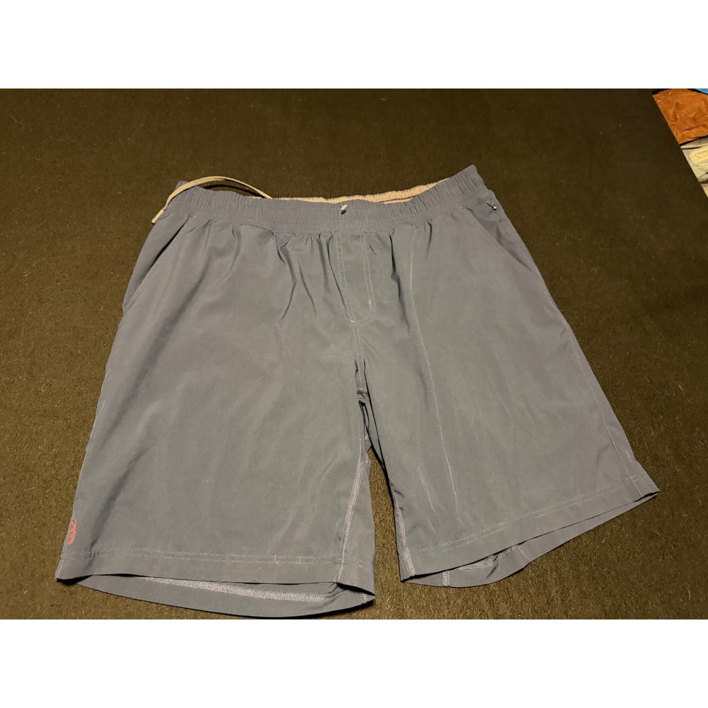 Rhone Mako Training Shorts Mens XL Blue Gray Lined Athletic Gym Running Pockets